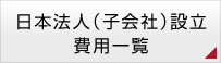 日本法人（子会社）設立費用一覧